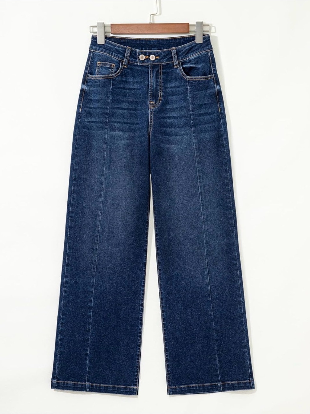High-Rise Wide-Leg Jeans in Deep Indigo